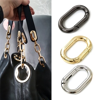 1PC Zinc Alloy Handbag Buckle Plated Gate Spring Oval Ring Buckles Clips Carabiner Purses Snap Hooks Carabiners Bag Accessories