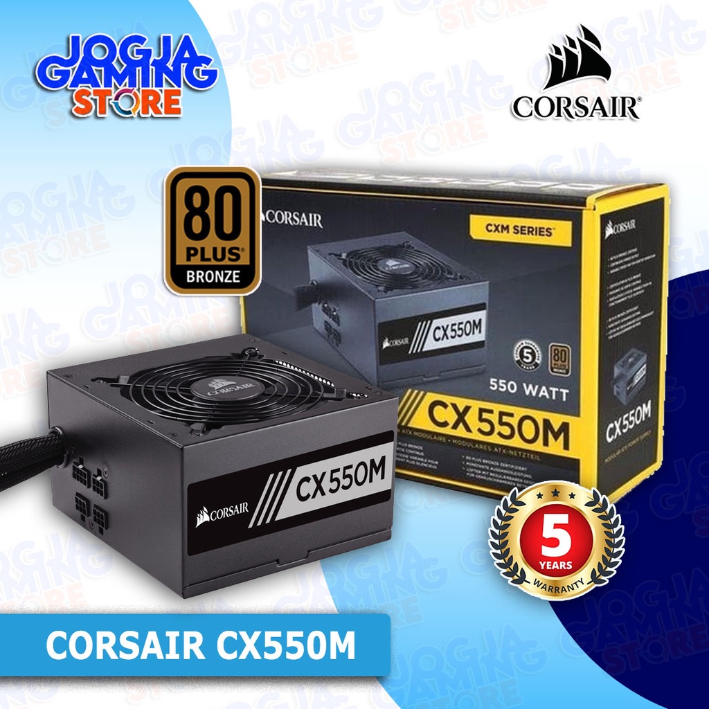 Power SUPPLY CORSAIR CX550M 80 PLUS BRONZE 550 WATT ATX PSU CX SERIES ...