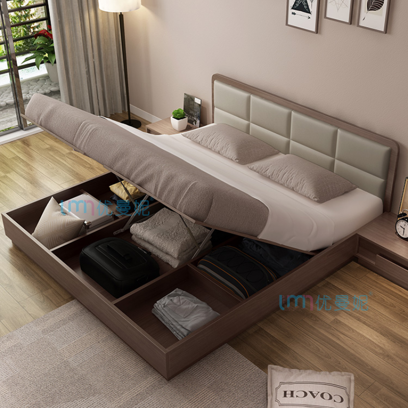 Youmanni Nordic Pressure High Box Storage Bed Bedroom Furniture 1 5 1 8 M Double Tatami Bed Japanese Style Floor Storage Bed King Size Storage Bed Frame Shopee Singapore