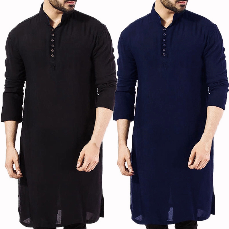 Men S Indian Bollywood Kurta Shirt Collarless V Neck Tops Lelaki Baju Shopee Singapore