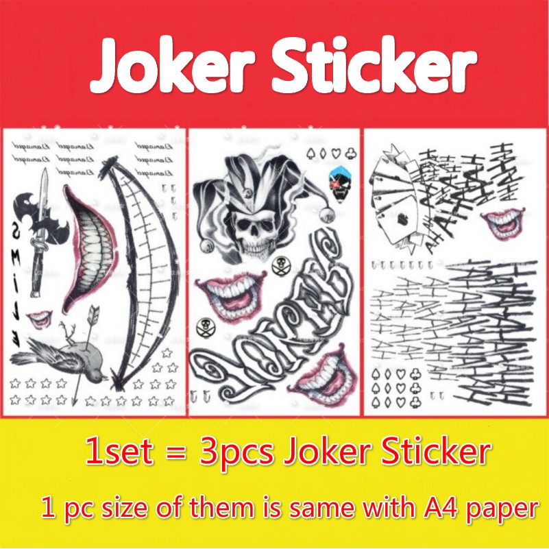 Suicide Squad Harley Quinn The Joker Cosplay Tattoo Sticker Waterproof Shopee Singapore