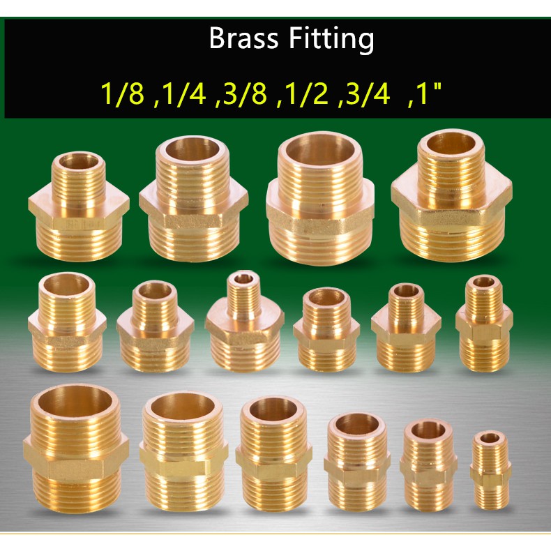 Business Industrial 1 8 1 4 3 8 1 2 3 4 1 Male Bsp Thread Coupler Brass Connector Fitting Adapter Hydraulics Pneumatics Pumps Plumbing