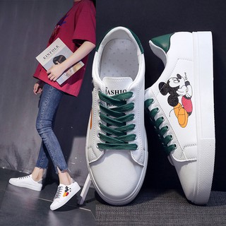 Image of Mickey Mouse Fashion Woman's Sneakers Flat Casual Shoes Lace up