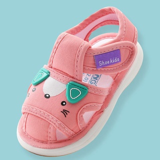 Newborn Baby Pre-walker Shoe Kids Girls Cute Cat Soft Cloth Sandals with Sounds 0-3Yrs Boy Casual Sandals Squeaking Shoes #6