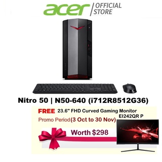 [12th Gen Intel i7-12700F]Acer Nitro 50 N50-640 (i712R8512G36) Gaming Desktop with NVIDIA RTX 3060 Graphic