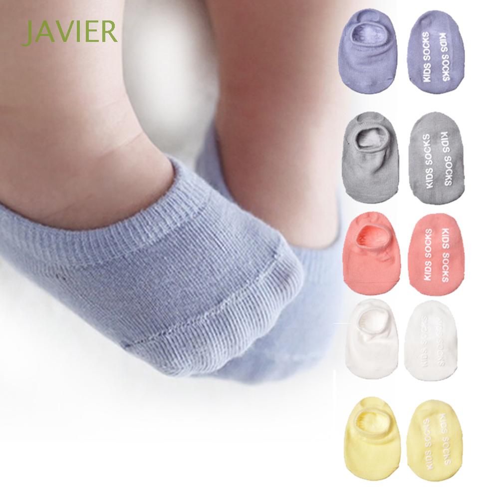 Baby Girls Boys Candy Color Solid Cotton Socks Anti Slip Kids Infant Soft Socks 