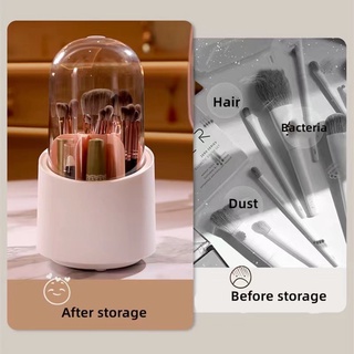 360 Rotary Makeup Brush Storage Box With Cover Dust Proof  Large Capacity Eyebrow Pencil Lipstick Makeup Brush Holder #1