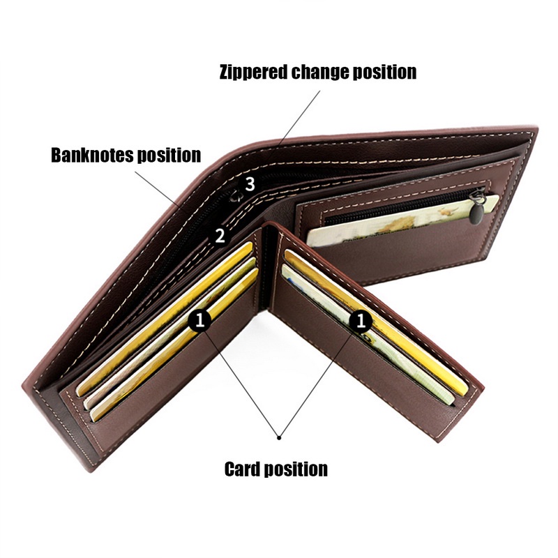 Fashion Leather Wallet Men Luxury Slim Coin Purse Business Foldable Wallet Man Card Holder Pocket