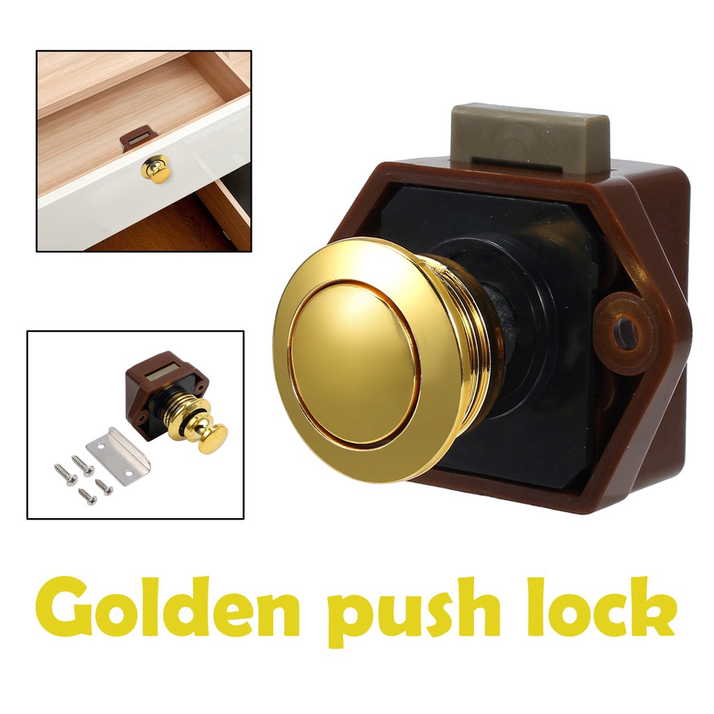 Push Button Drawer Cupboard Door Catch Lock Caravan Motorhome Cabinet Brand New