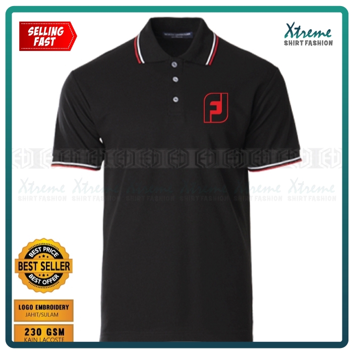 Polo T Shirt Sulam Embroidery Golf  Logo Red Pro Golf  PGA 