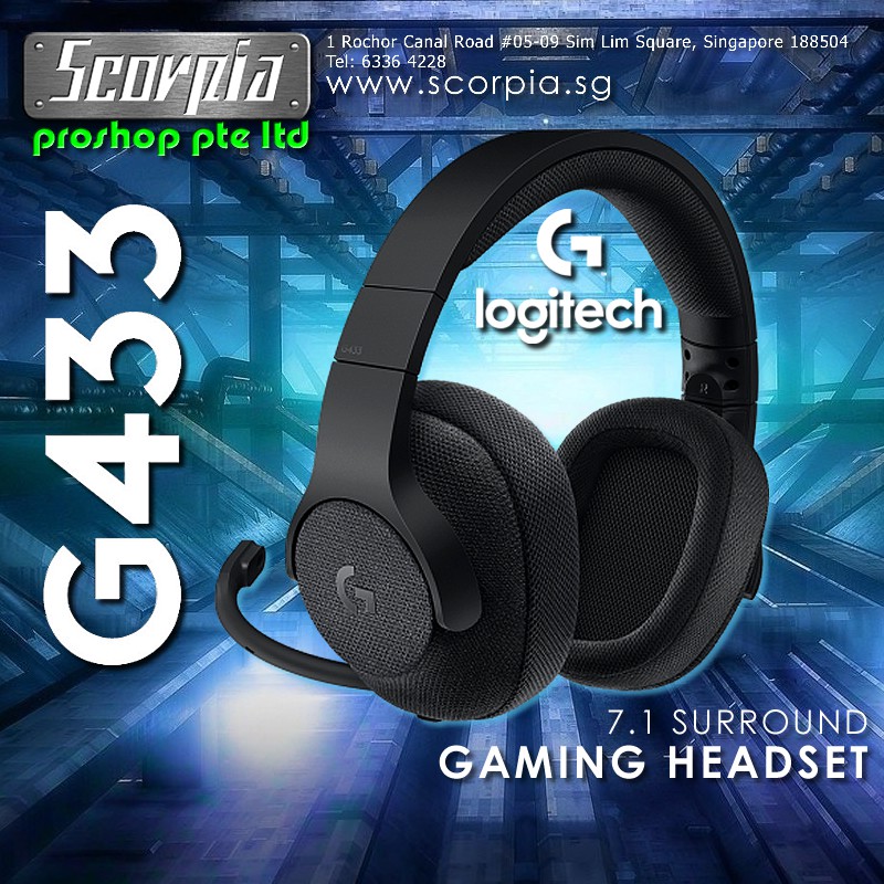 logitech g433 7.1 wired gaming headset with dts headphone