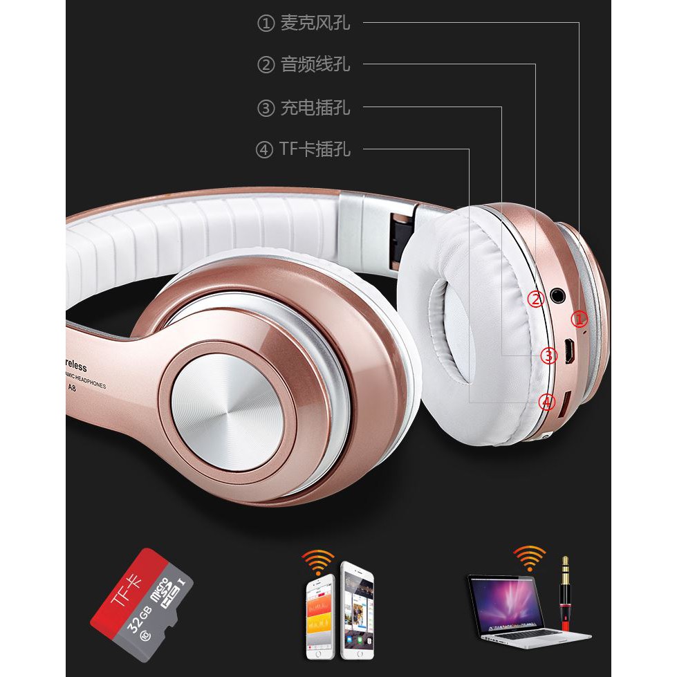 Bluetooth Headphone Red Black Pink Gold Shopee Singapore