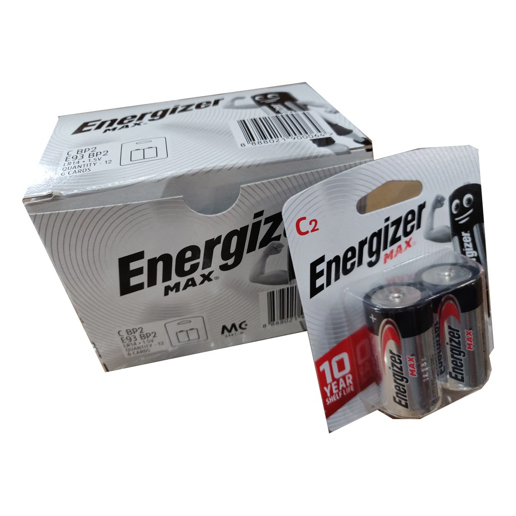 Energizer Pack C Max Alkaline Batteries 6 Cards X 2pack Box Shopee Singapore