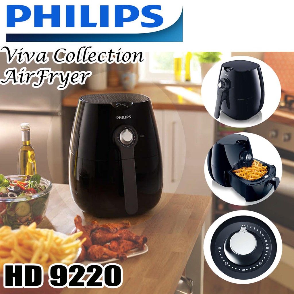 PHILIPS HD9220/29 Airfryer, 1.8lb/2.75qt, Black Shopee Singapore