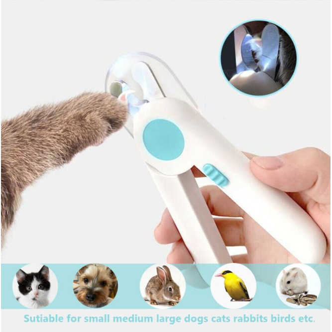 Pet Nail Clipper with LED Light, Nail Cutter Kit Clippers with Nail File for Dogs Cats and Rabbits