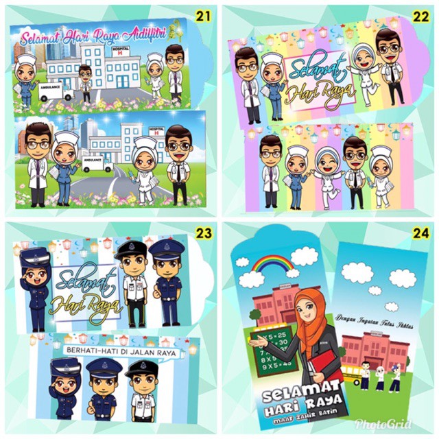 Shop Malaysia Sampul Raya Comel Guru Nurse Doktor Polis Shopee Singapore