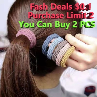 Image of thu nhỏ 【Fash Deals $0.1 Purchase limit 3-5】Korean Style Thick High Elastic Jointless Durable Headrope Hair Rope Elastic Leather Cover Hair Ring Random Color #0