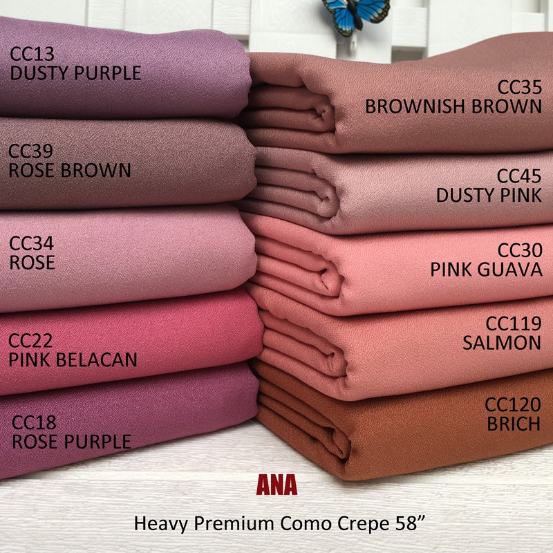 Shop Malaysia Part 2 Heavy Premium Como Crepe Lessiron 0 5m 60 Field Soft Color Clothes Cage Shopee Singapore