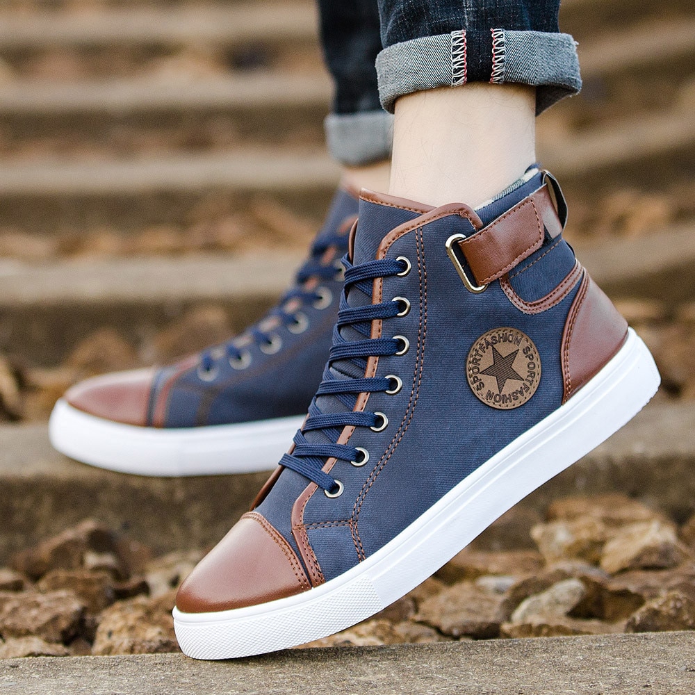 mens high top casual shoes