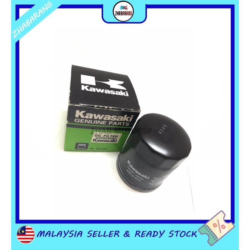 Kawasaki Genuine Parts Oil Filter Z800 Z1000 Z900 Er6n Er6f Er6 Ninja250 Versys Er650 Zx6r 16097 0004 100 Ori Zhabarang Shopee Singapore