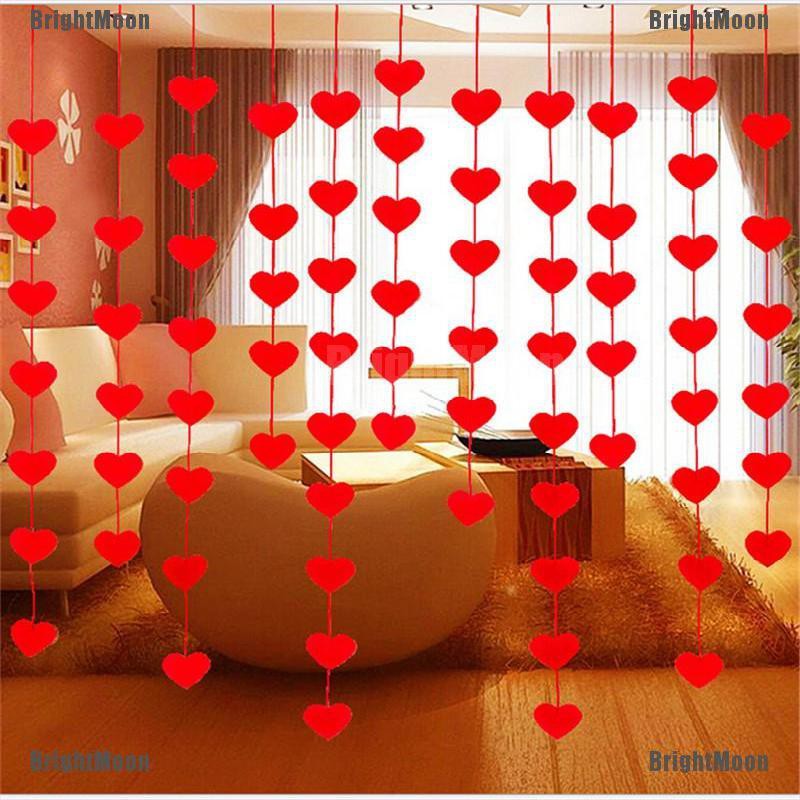 Brightmoon Non Woven Garland Love Heart Curtain Wedding Supplies