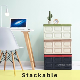 Stackable and Collapsible 56L Storage Box Foldable for Easy Storage Organizer Big Capacity 4 Trendy Colors #2
