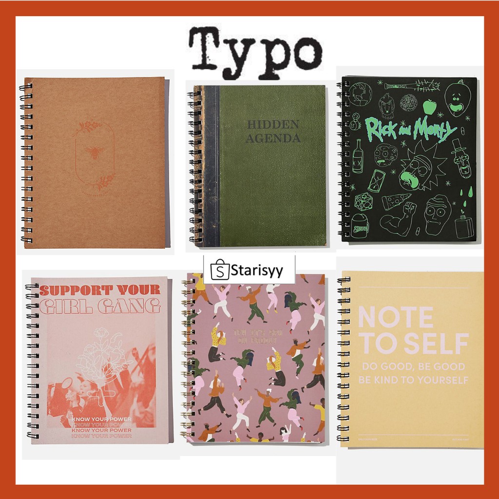 Shop Malaysia Typo A5 Campus Notebook Recycled Typo Books With Dividers A5 Book Shopee Singapore