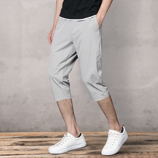 【S-4XL】 pants for men Summer 3/4 length casualpants for men breathable ...