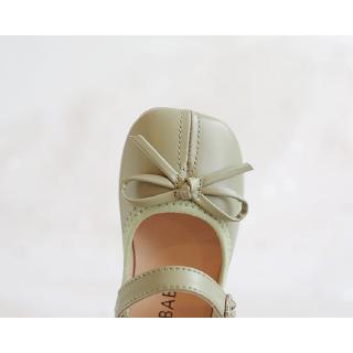 Fresh Girls Plain Pigmented Bowknot Velcro Soft Leather Shoes Square Head Anti-skid 2-6 Years Old Kids Princess Shoes #4