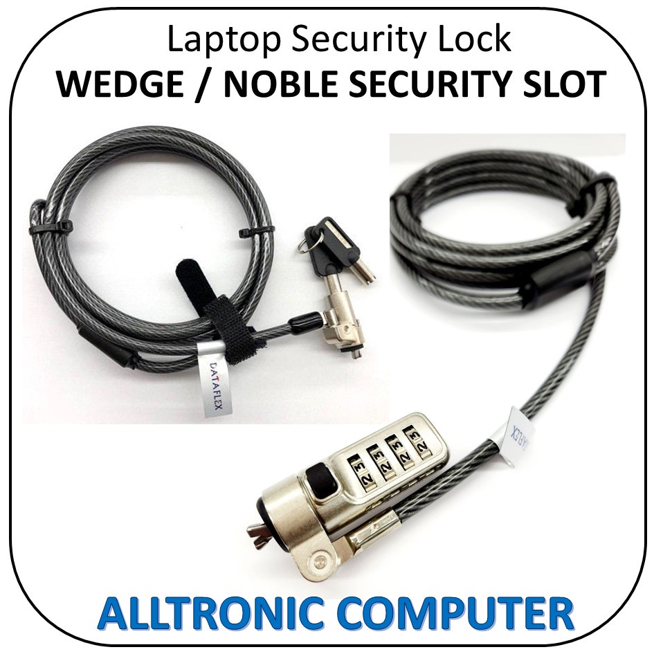 Dataflex Notebook Security Cable Lock (for Dell Or HP ) Wedge / Noble