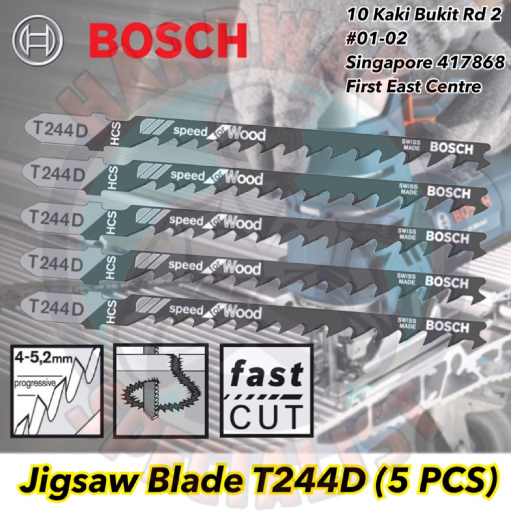 Bosch Jigsaw Blade For Wood T244d 5 Piece Shopee Singapore