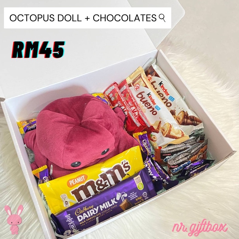 Shop Malaysia Set Octopus Readystock Gift Box Surprise Box Chocolates Box With Octopus Doll Birthday Gift For Her Him Cute Gift Shopee Singapore