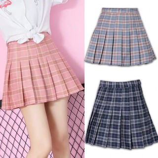 Image of HIGH QUALITY Women Plaid Pleated Skirts Side Zipper Waist A-line Student Girl Mini Skirt