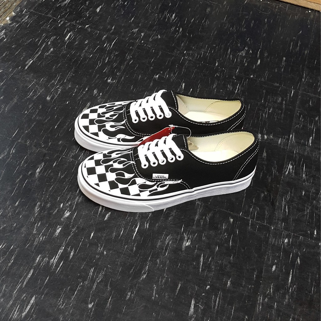 vans authentic checker flame