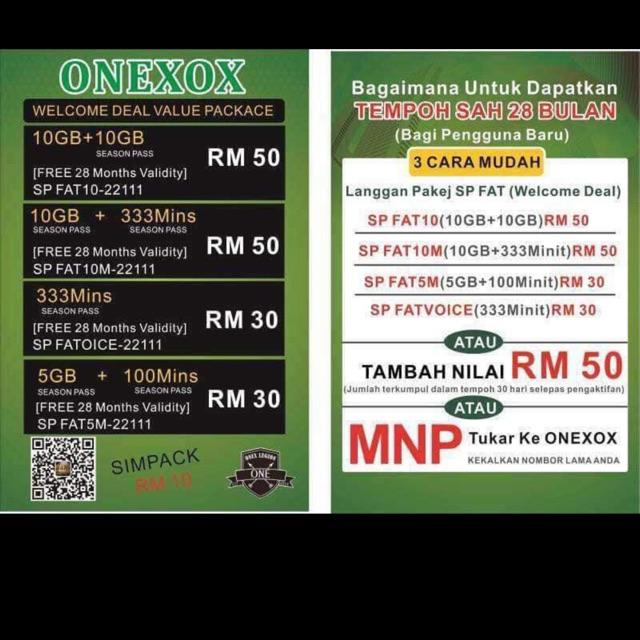 Malaysia Prepaid Card Onexox 28month Validity Shopee Singapore