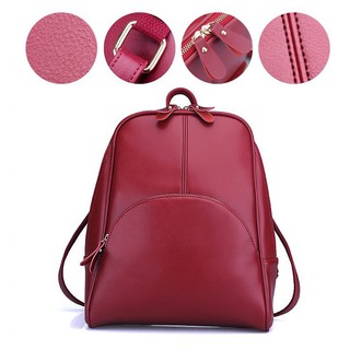 Image of 100% Genuine Cowhide Leather Women Casual Backpack Lady Bagpack Travel Beg Bags