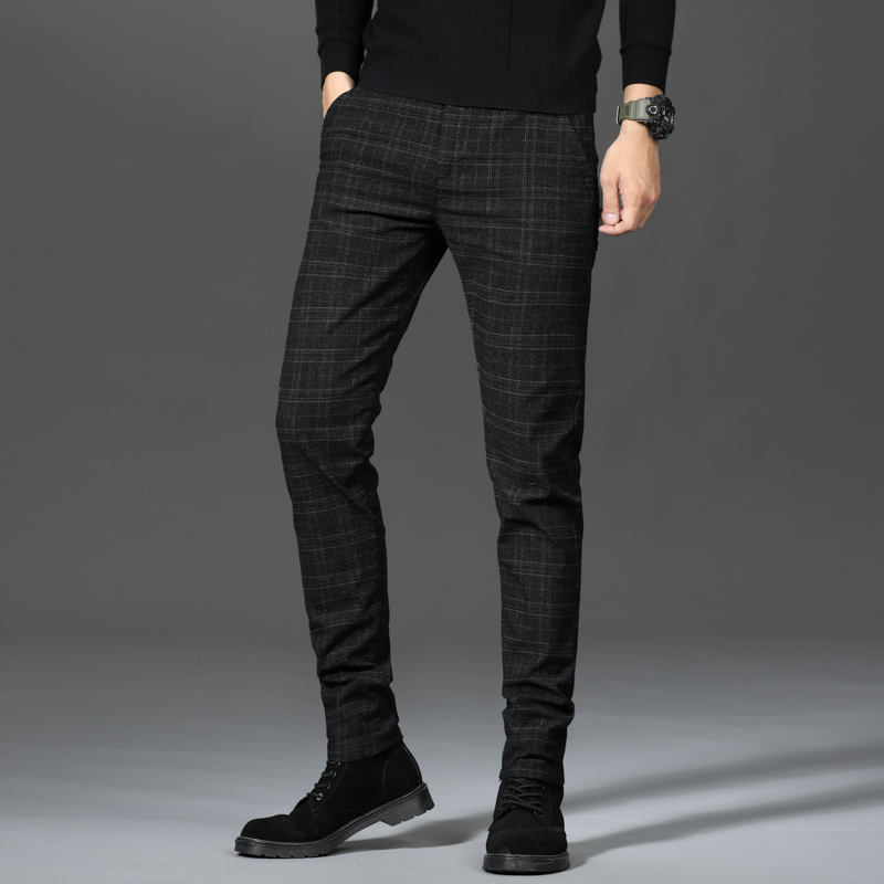 plaid black pants mens