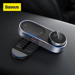 Baseus Solar FM Modulator Transmitter Bluetooth 5.0 Handsfree Wireless MP3 Player Magnetic USB Car