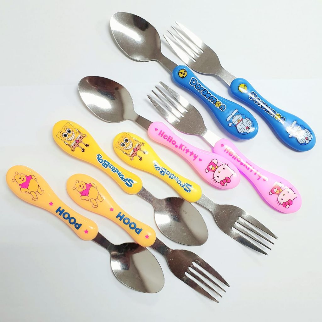 Cartoon Cutlery Set Fork+Spoon Set Kids Goodie Bag – >>> top1shop >>> shopee.sg