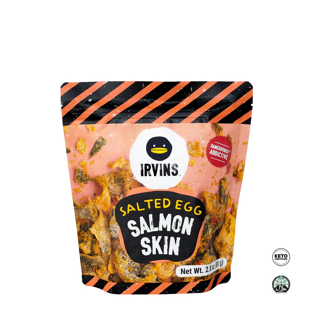 IRVINS Salted Egg Salmon Skin (80g) | Shopee Singapore