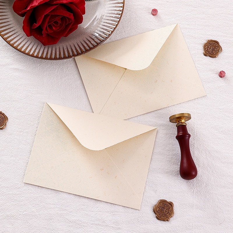 5 Pcs Retro Linen Texture Envelope Thickened Literary Envelopes Set