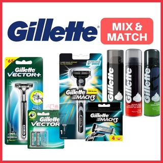 Image of [Mix & Match] Authentic Gillette Shaver Razor Mach 3 | Vector+ | Blade Refills | Shave Shaver Foam