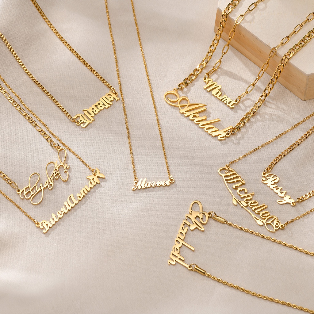 Vnox Personalized Name Necklaces & Pendant,Hypoallergenic & Non-Tarnishing Accessories