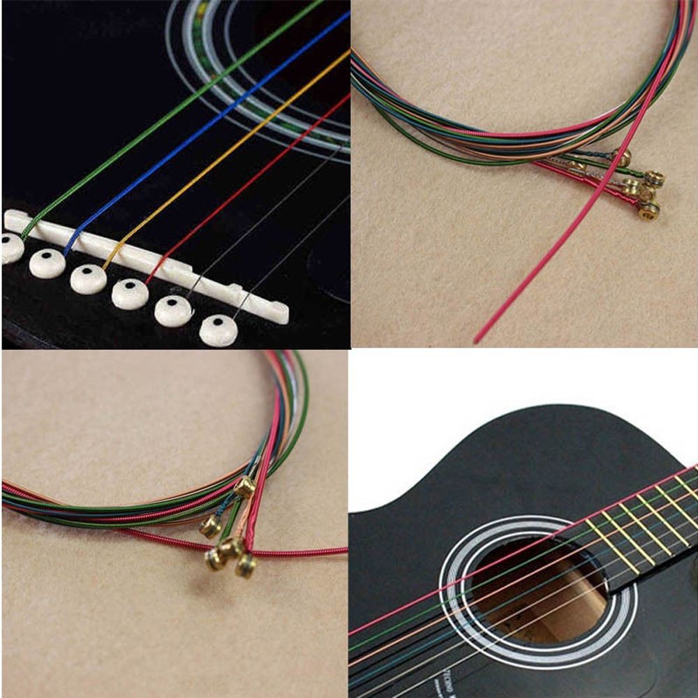Available Rainbow Colorful Color Acoustic Guitar Strings Guitar Strings