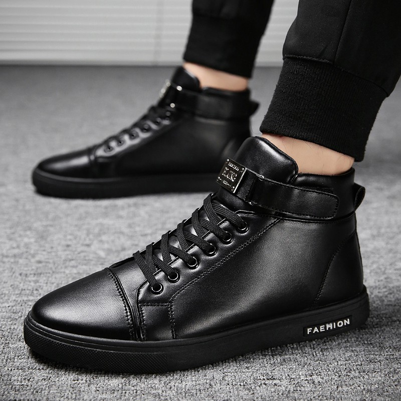black high top leather