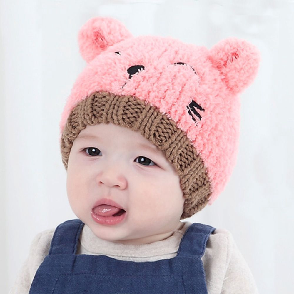 baby pink winter hat