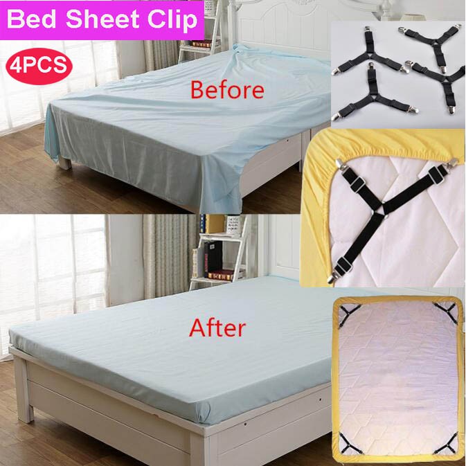 Triangle Bed Mattress Sheet Clips Grippers Straps Suspender Fasteners Holder 