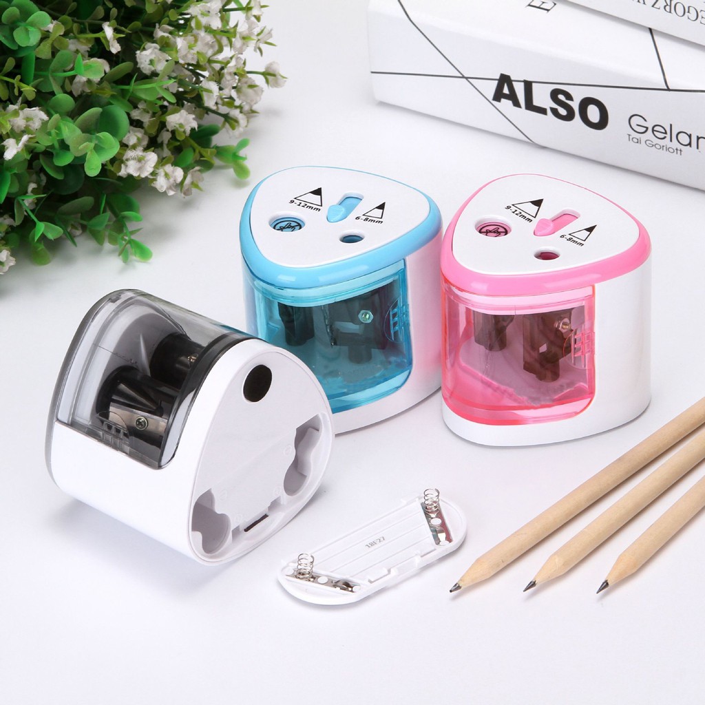 Electric Pencil Sharpener Double Hole Portable Pencil Sharpener Battery