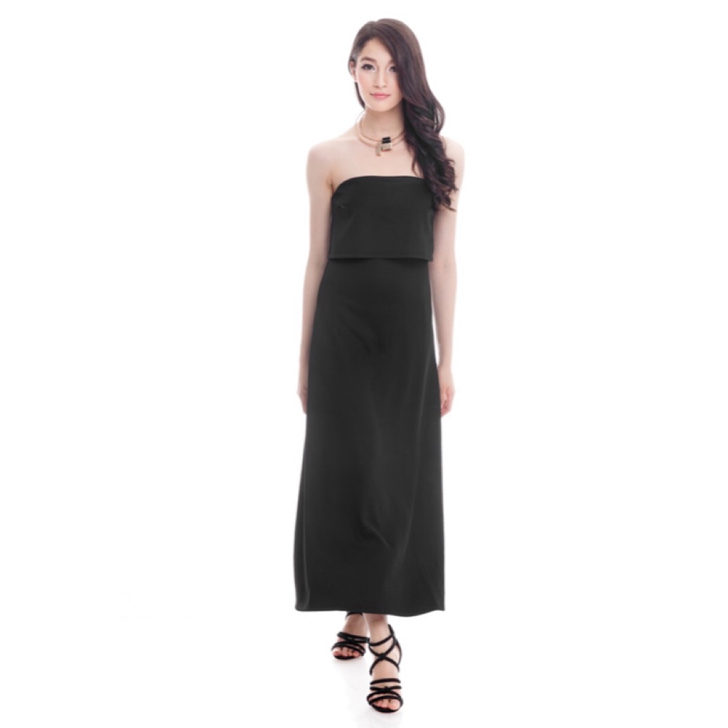 black tube maxi dress