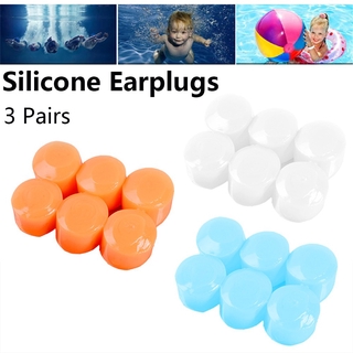 3 Pairs Waterproof Anti-noise Silicone Ear Plugs For Swimming Sleeping #6